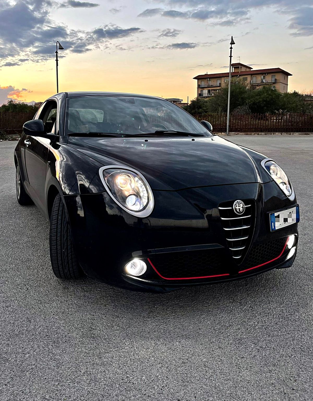 Alfa Mito 2008-2018 Fari Anteriori Con Vere Luci Diurne a LED Nero