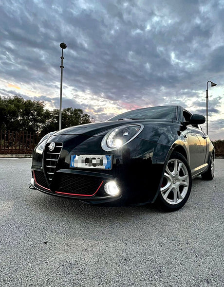 Alfa Mito 2008-2018 Fari Anteriori Con Vere Luci Diurne a LED Nero