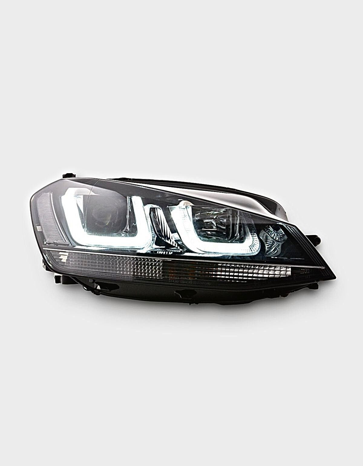 VW Golf 7 2012-2017 Fari Anteriori Nero in Ottica R-Line Con Luci Diurne LED