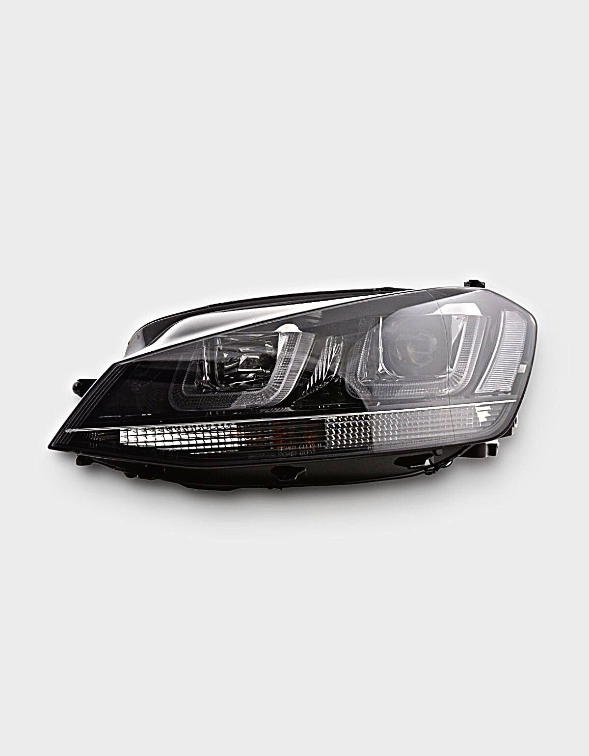 VW Golf 7 2012-2017 Fari Anteriori Nero in Ottica R-Line Con Luci Diurne LED