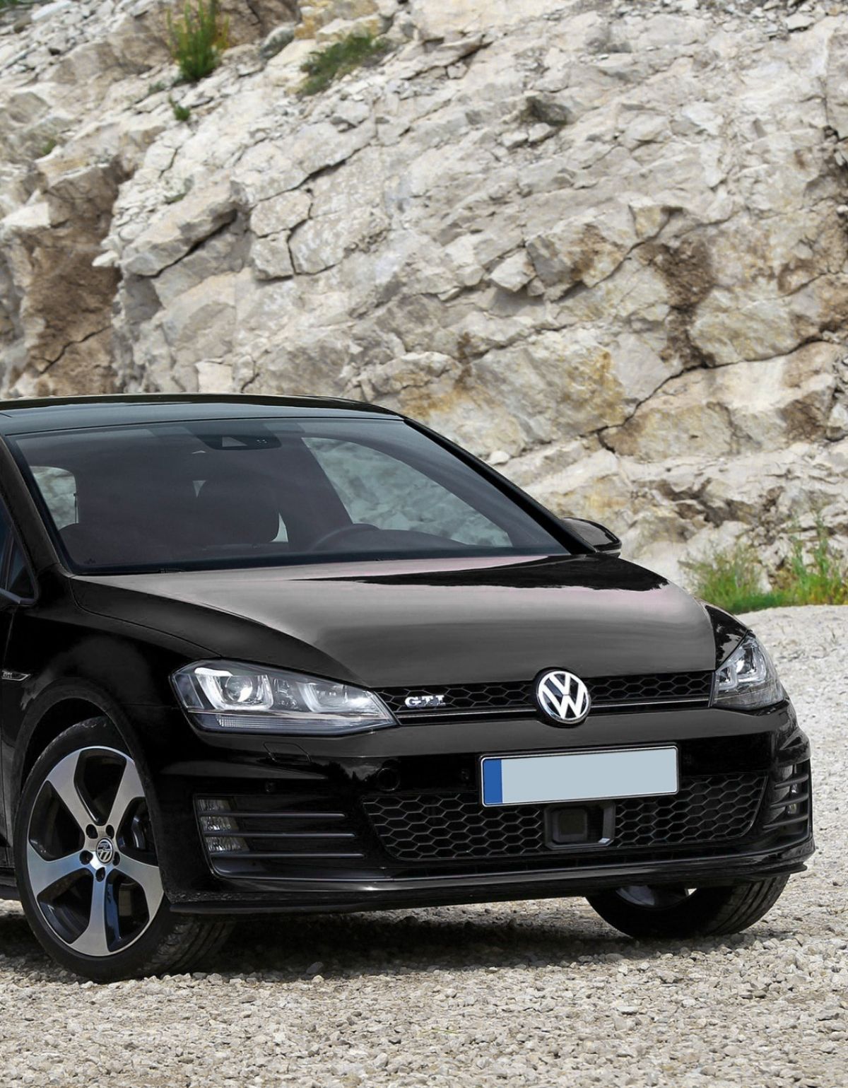VW Golf 7 2012-2017 Fari Anteriori Nero in Ottica R-Line Con Luci Diurne LED