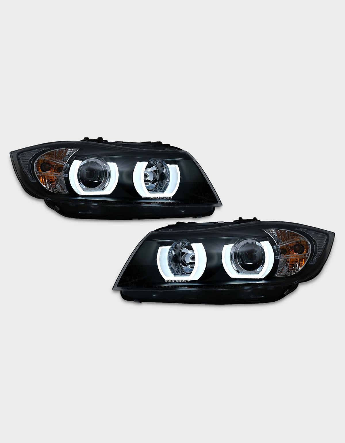 BMW Serie 3 E90 E91 2005-2008 Fari Anteriori Xenon Angel Eyes 3D U-LED