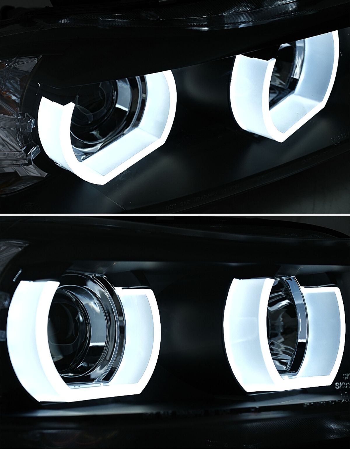 BMW Serie 3 E90 E91 2005-2008 Fari Anteriori Xenon Angel Eyes 3D U-LED