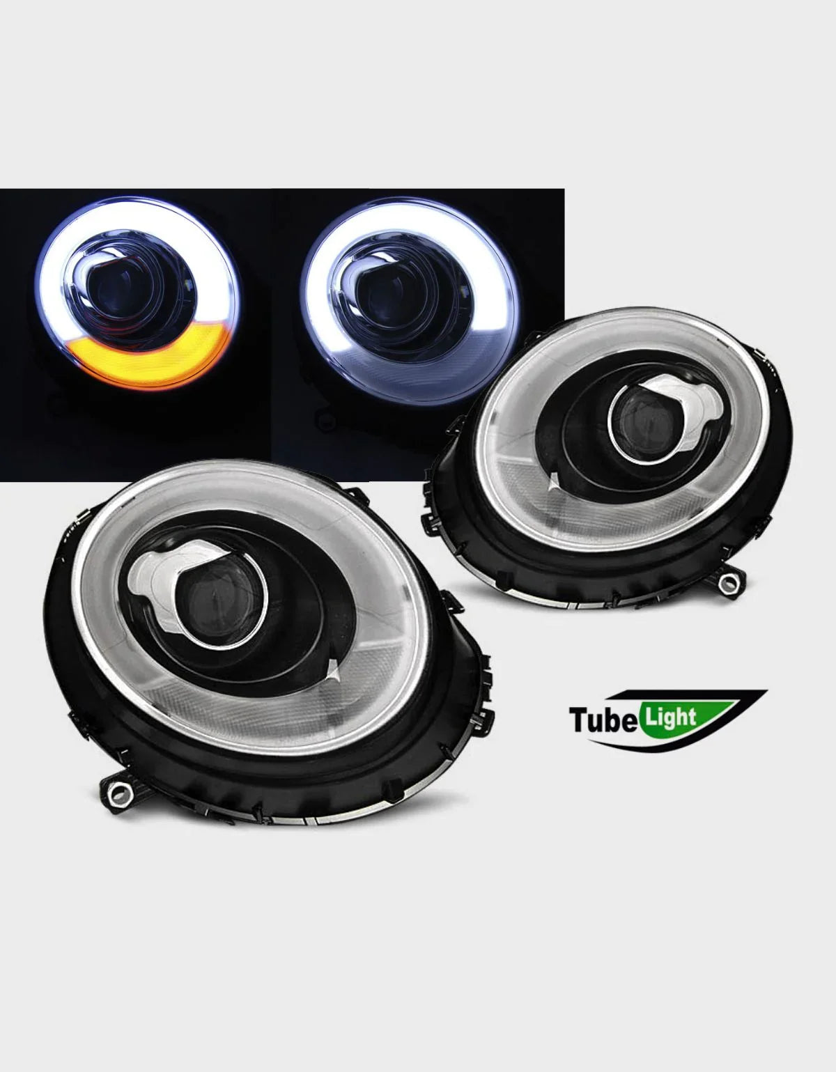 Mini R56 R57 2006-2014 Fari Anteriori Luci Diurne a LED Nero – autorivallo