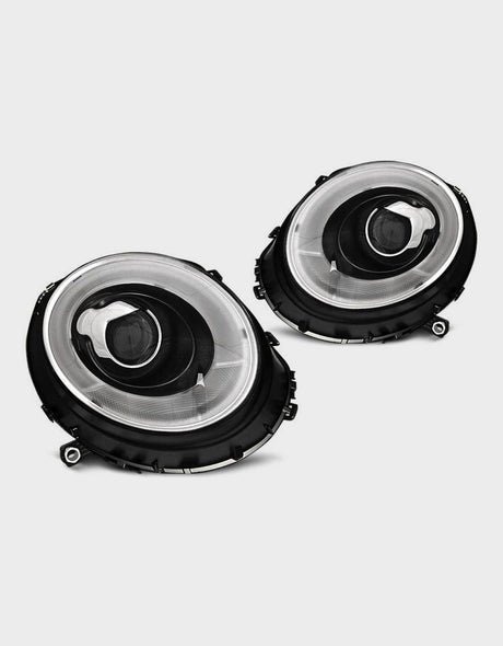 Mini R56 R57 2006-2014 Fari Anteriori Luci Diurne a LED, Fanali Lenticolari Ottica Xenon - Nero