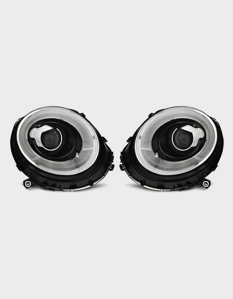Mini R56 R57 2006-2014 Fari Anteriori Luci Diurne a LED, Fanali Lenticolari Ottica Xenon - Nero