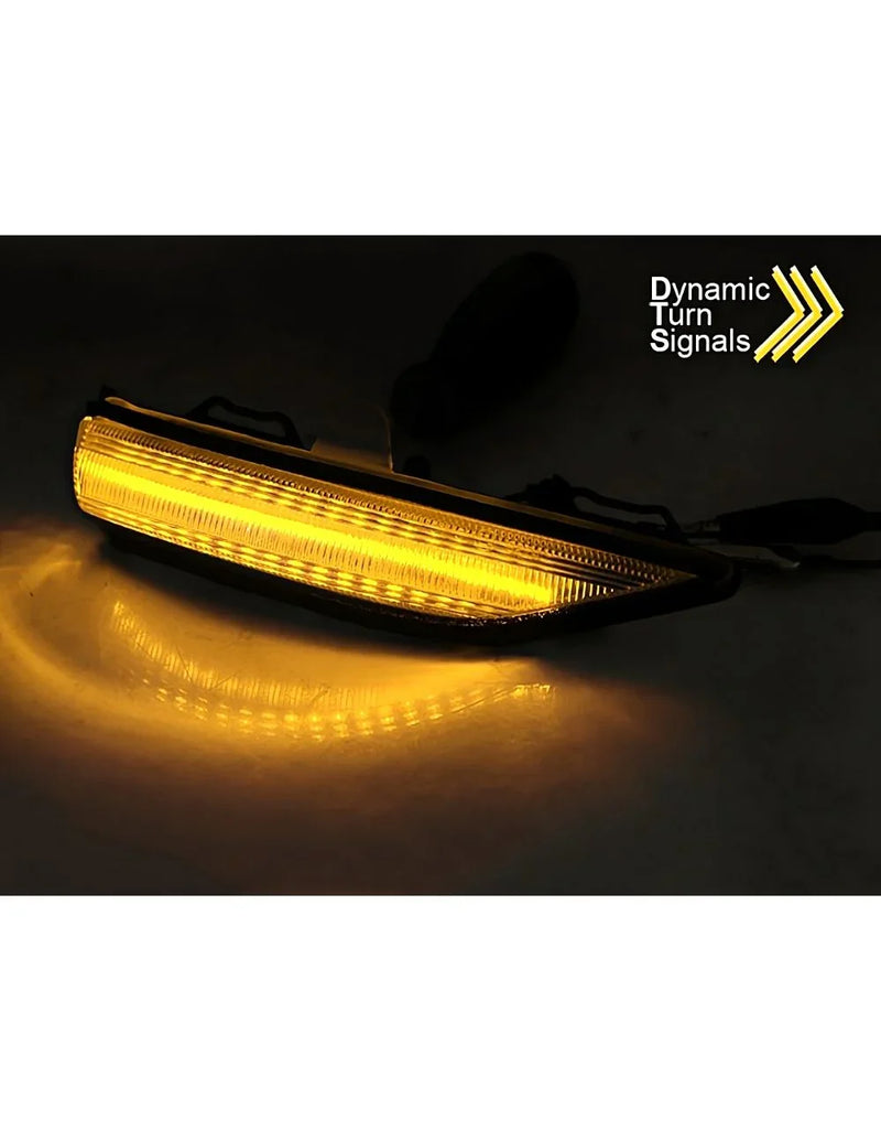 2 Strisce LED Frecce Dinamiche Auto DRL 45cm – Luce Diurna Bianca/Gialla XUKEY
