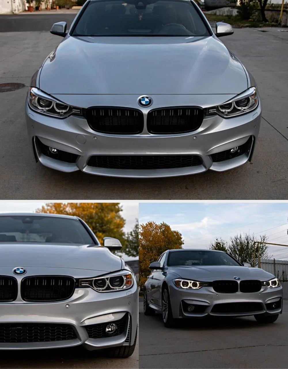 Griglia Radiatore BMW Serie 3 F30/F31 Nera Lucida - Doppia Lamella Per 2012-2018 Con Design Sportivo - Foto 9