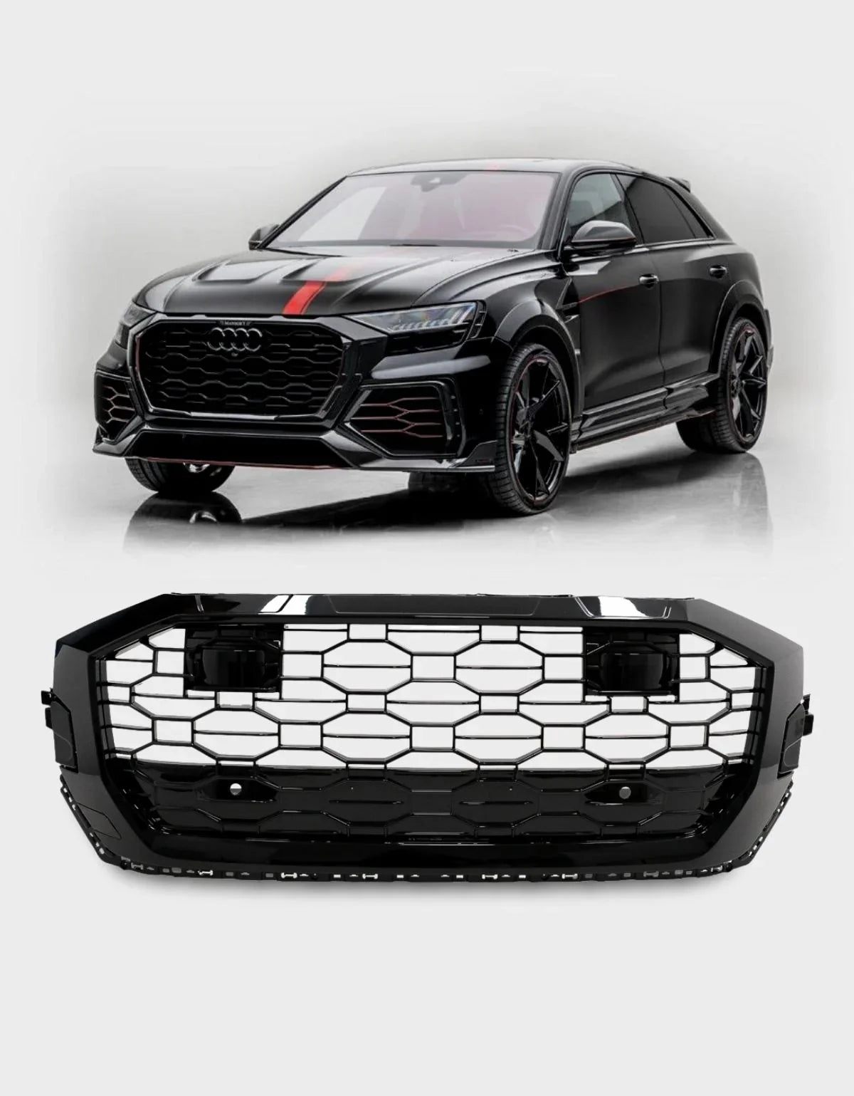 Audi Q8 2018-2020 Griglia Anteriore Sport RSQ8 Design Nero - autorivallo