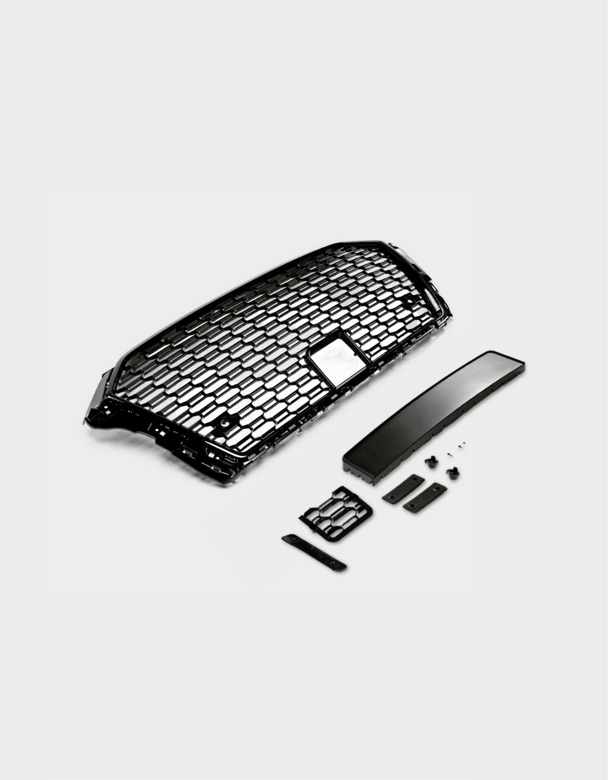 Audi A3 8V 2016-2020 Griglia Anteriore RS Look a Nido D'ape Nero Lucido per PDC e Radar