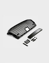 Audi A3 8V 2016-2020 Griglia Anteriore RS Look a Nido D'ape Nero Lucido per PDC e Radar