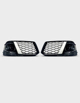 Audi Q5 FY 2016-2020 Griglie Fendinebbia RSQ5 a Nido D'ape | Nero Lucido - Argento