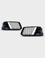 Audi Q5 FY 2016-2020 Griglie Fendinebbia RSQ5 a Nido D'ape | Nero Lucido - Argento