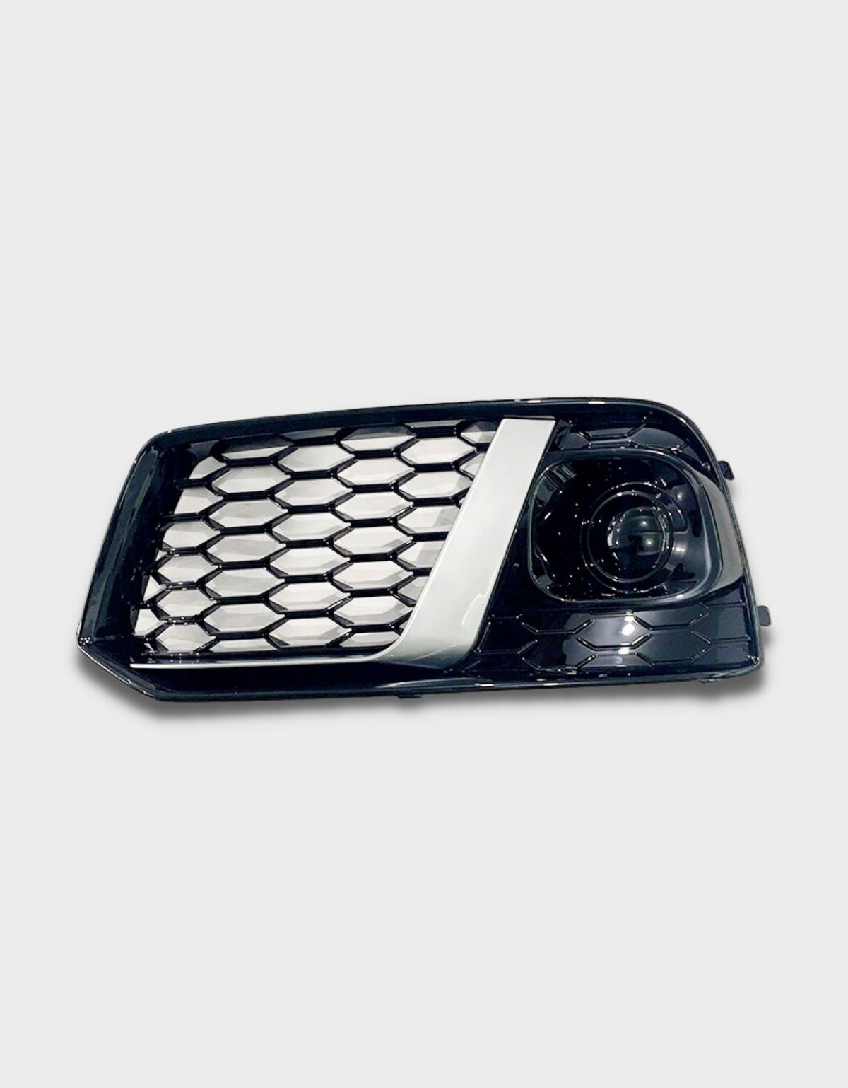 Audi Q5 FY 2016-2020 Griglie Fendinebbia RSQ5 a Nido D'ape | Nero Lucido - Argento