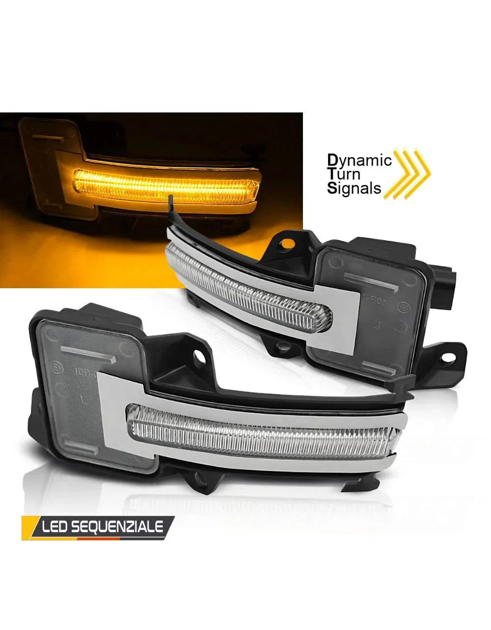 Kit 2 Strisce LED Dinamiche Auto – DRL Universali Bianco/Giallo XUKEY 12V