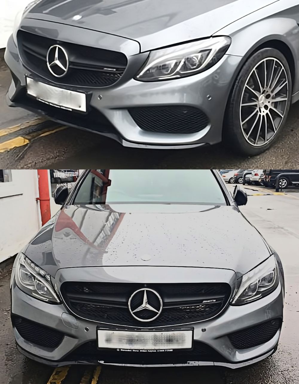 Mercedes C W205 S205 2014-2018 Griglia Anteriore Nero Look AMG