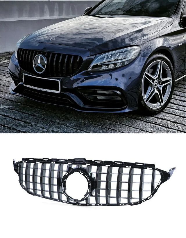 Mercedes C W205 18-21 Griglia Radiatore Panamericana Nero Lucido - autorivallo