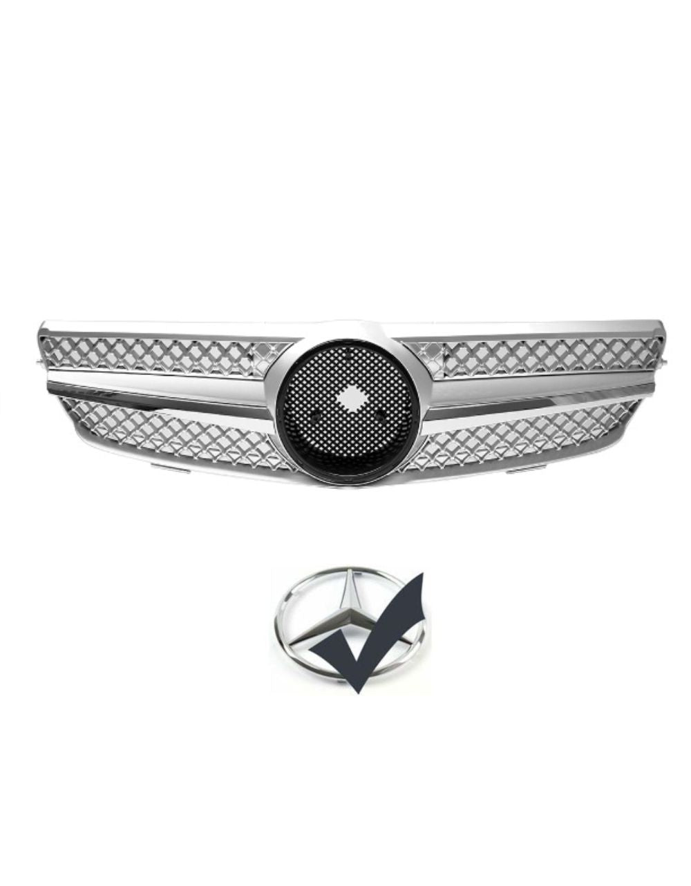 Mercedes CLK W209 2003-2009 Griglia Radiatore Cromata LOOK AMG