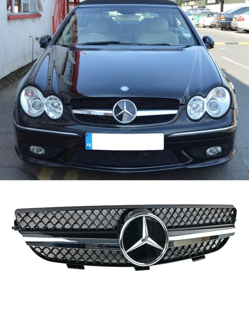Mercedes CLK W209 2003-2009 Griglia Radiatore LOOK AMG Nero Cromato