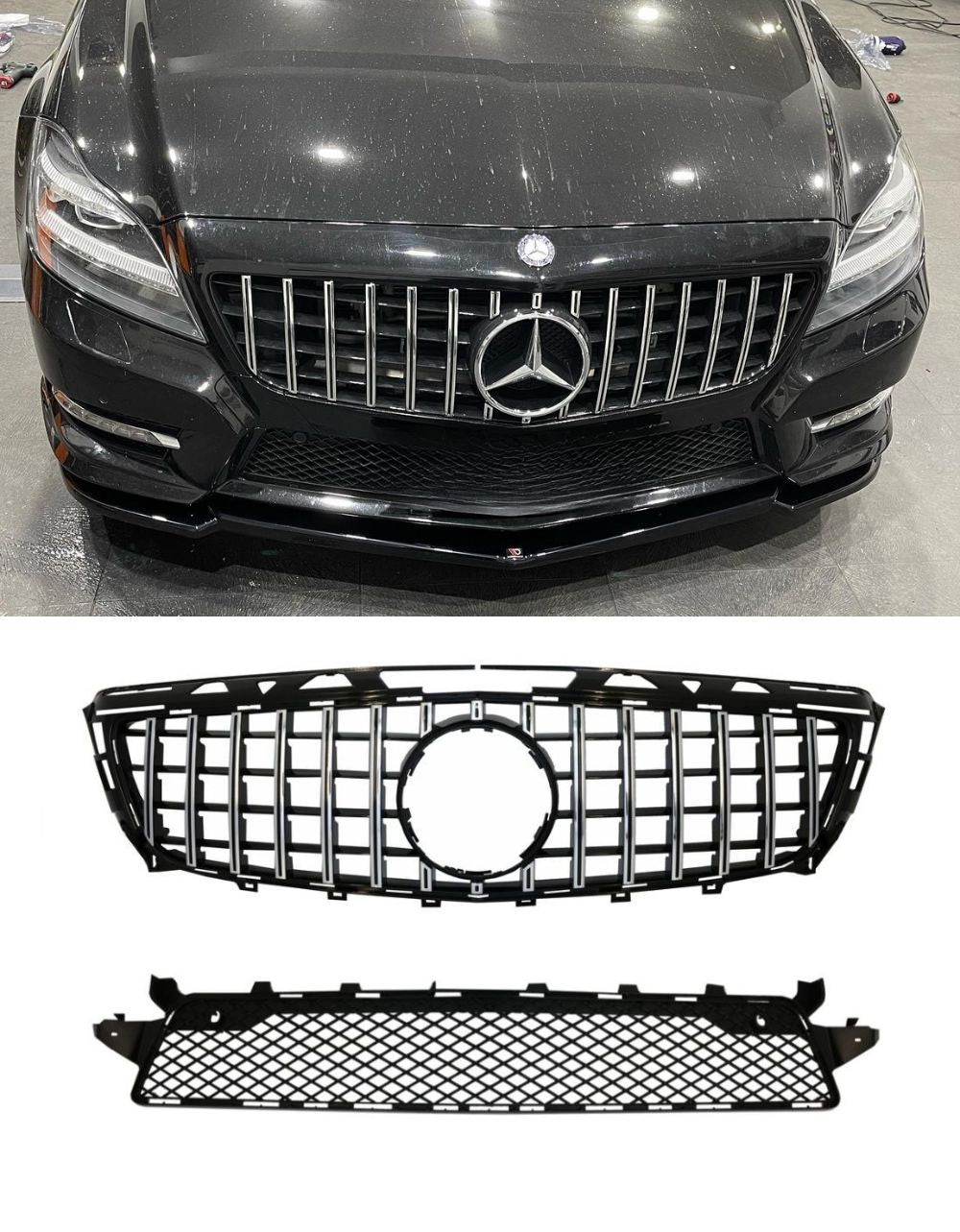 Mercedes CLS W218 2011-2014 Griglia Anteriore Panamericana + Griglia paraurti