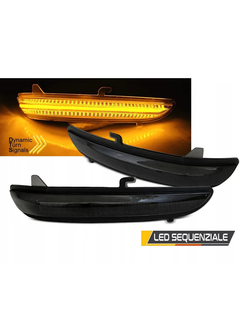 Kit 2 Strisce LED Dinamiche Auto – DRL Universali Bianco/Giallo XUKEY 12V