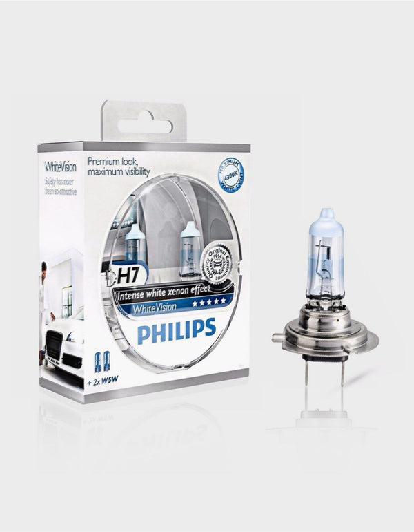 H7 Philips 4300K Effetto Bianco 1500lm 55W + W5W Xenon