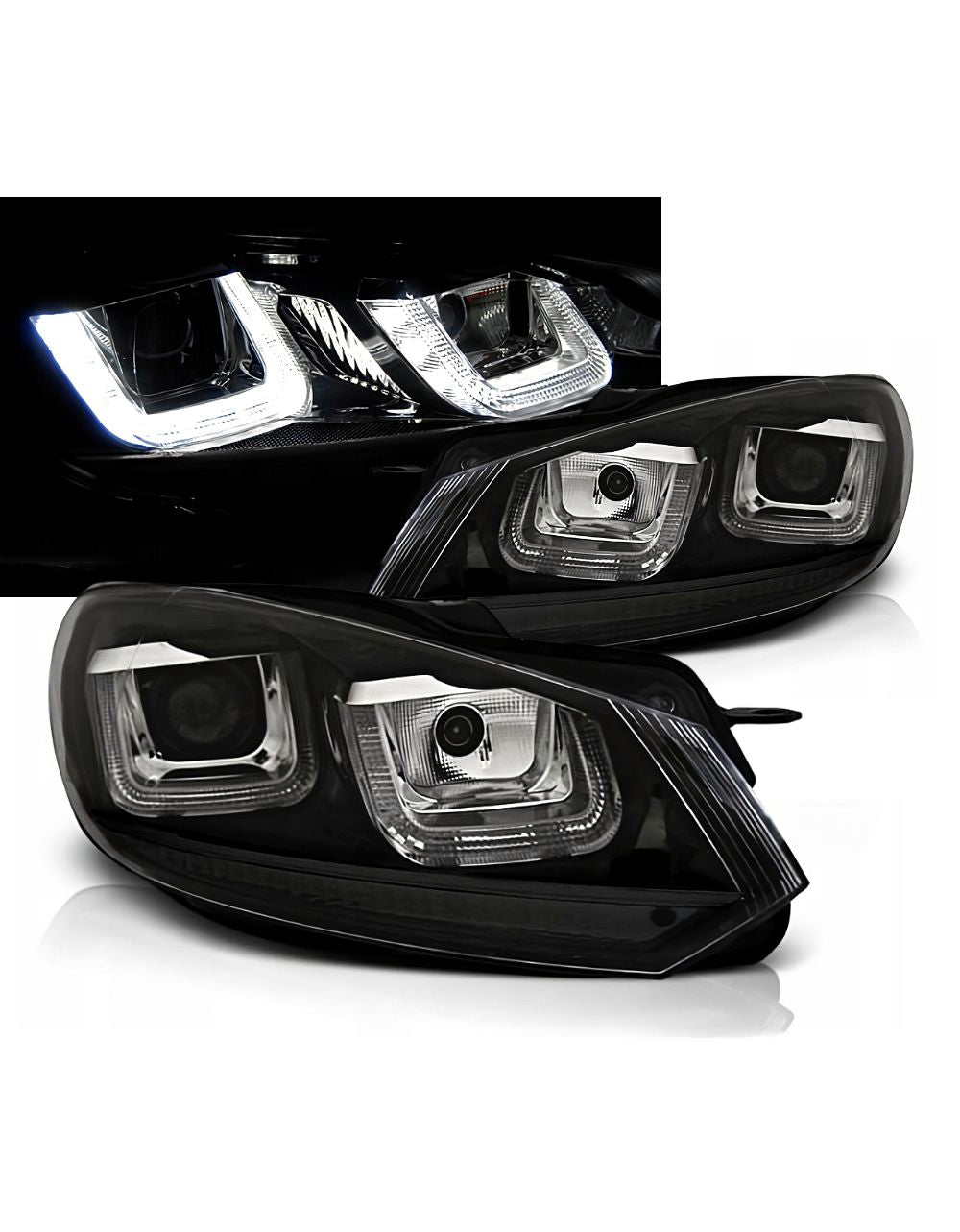 VW Golf 6 2008-2012 Fari Anteriori Luci Diurne U-LED R-Line