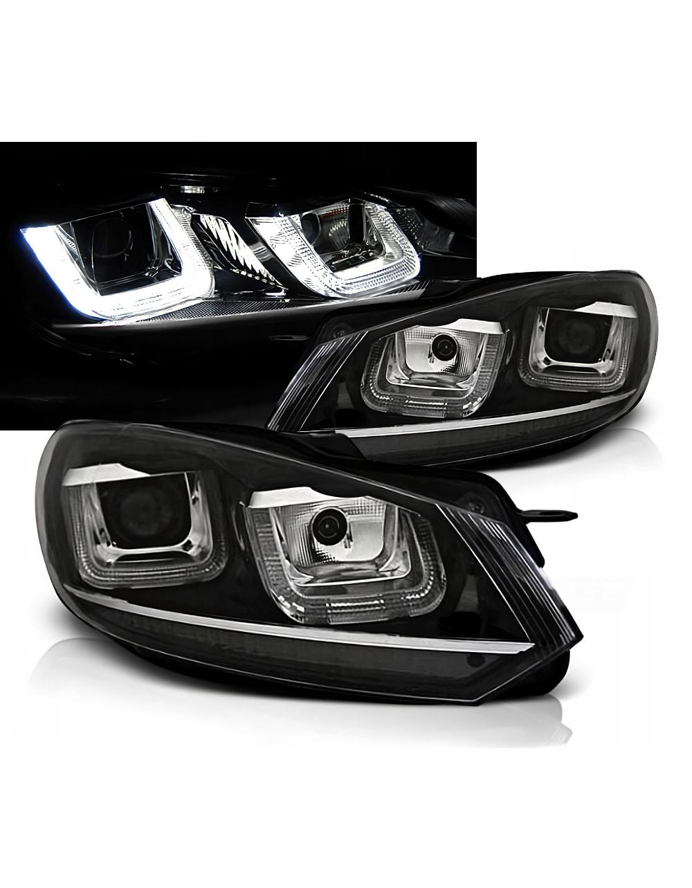 VW Golf 6 2008-2012 Fari Anteriori Luci Diurne LED R-Line Look