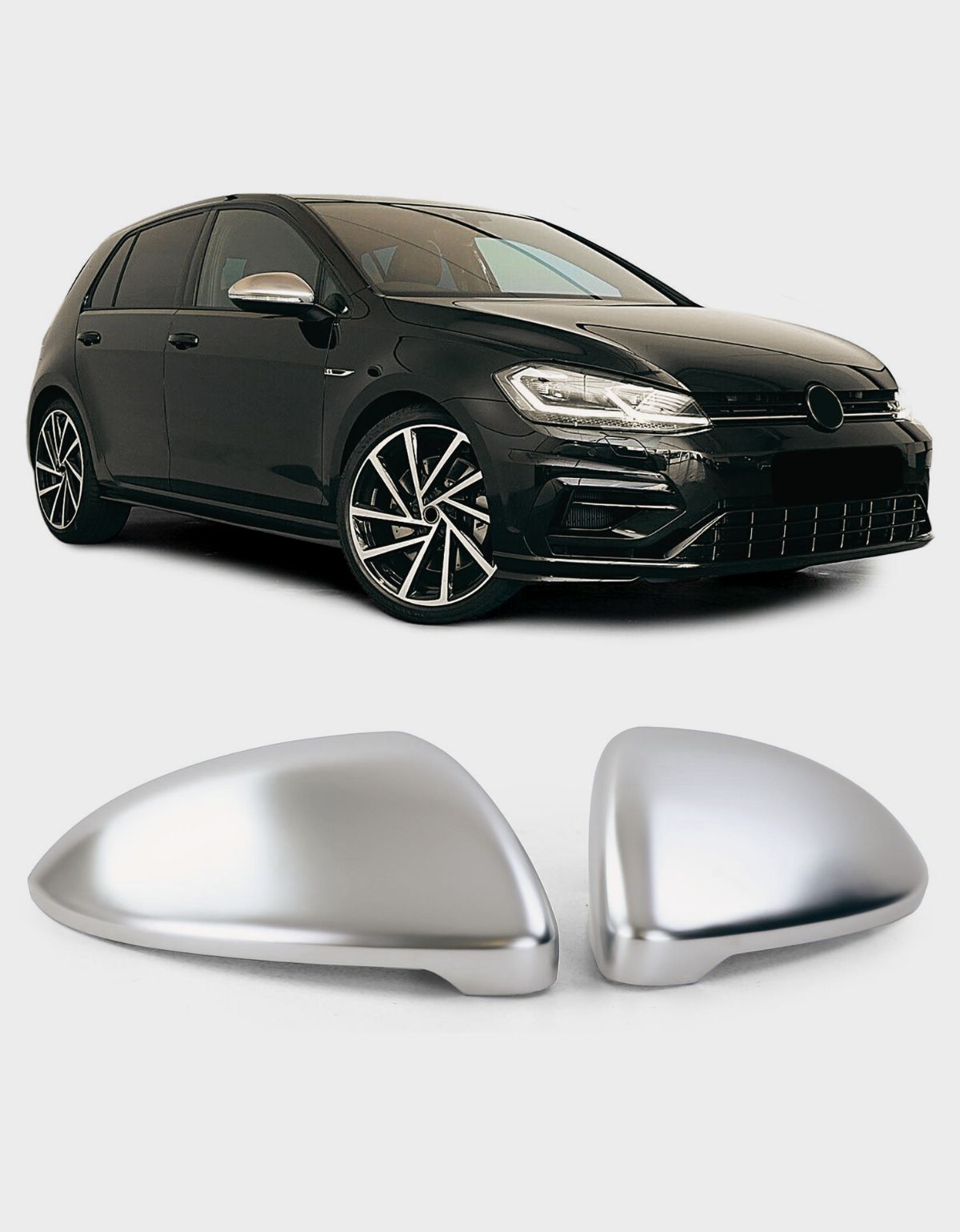 VW Golf 7 2012-2017 Calotte Specchietti Satinate GTI R-Line Coperture Retrovisori Argento Opaco