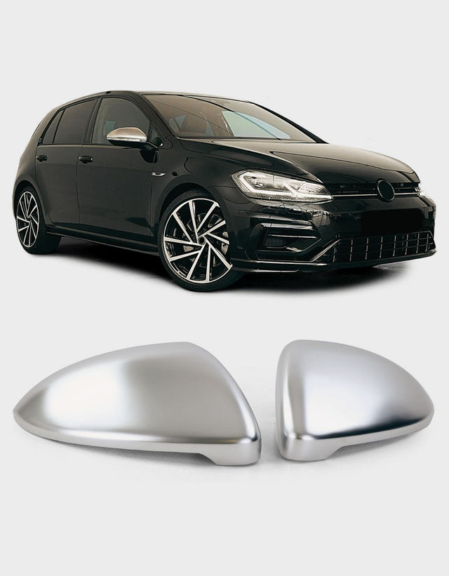 VW Golf 7 2012-2017 Calotte Specchietti Satinate GTI R-Line Coperture Retrovisori Argento Opaco