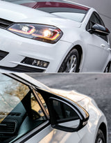 VW Golf 7 2012-2017 Calotte Specchietti Coperture R-Line Nero Lucido