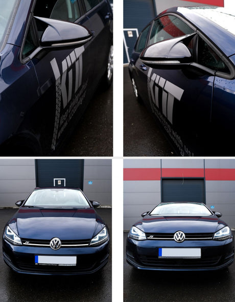 VW Golf 7 2012-2017 Calotte Specchietti Coperture R-Line Nero Lucido