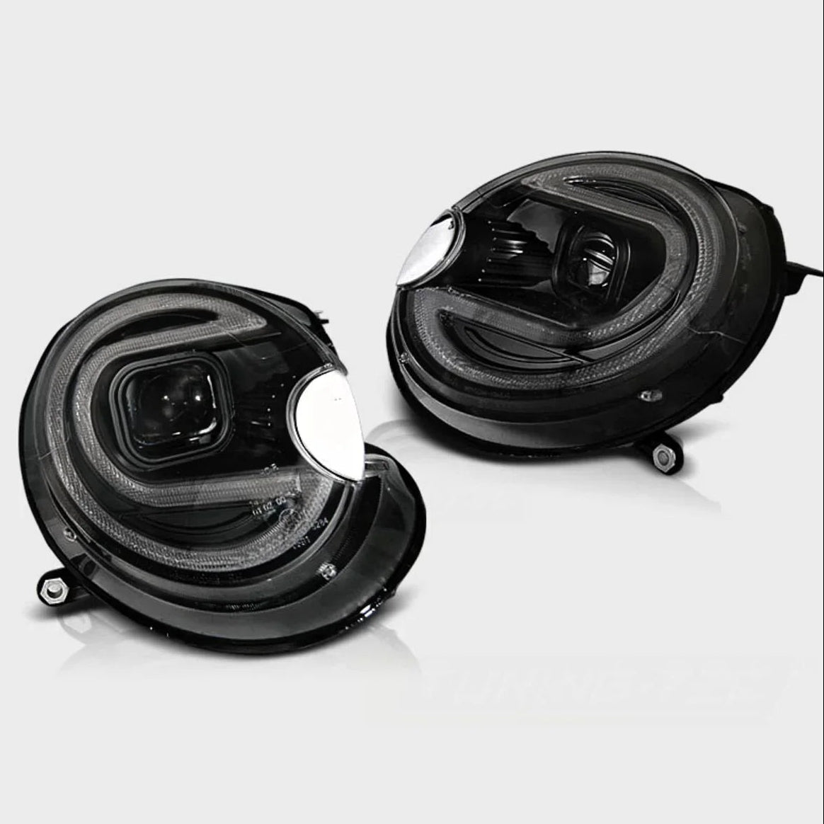 Mini R56 R57 2006-2014 Fari Anteriori LED Light Tube Nero - autorivallo