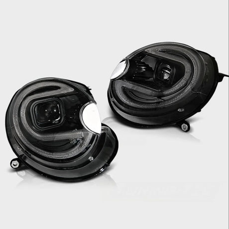 Mini R56 R57 2006-2014 Fari Anteriori LED Light Tube Nero - autorivallo
